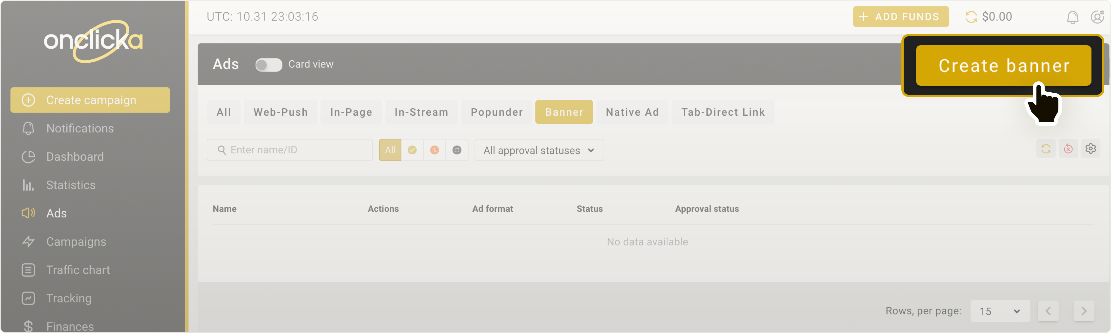 Create banner button