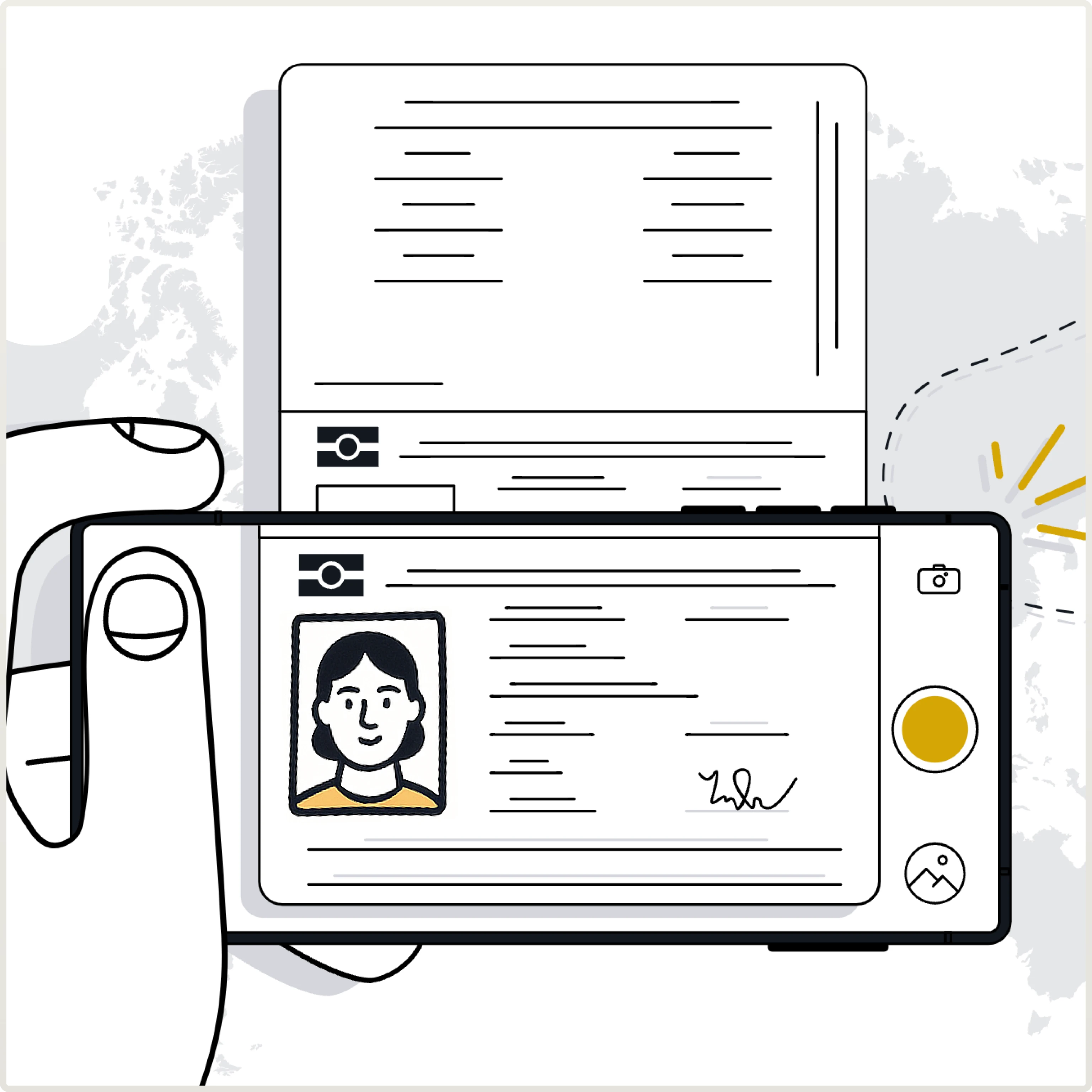 taking photo of the ID