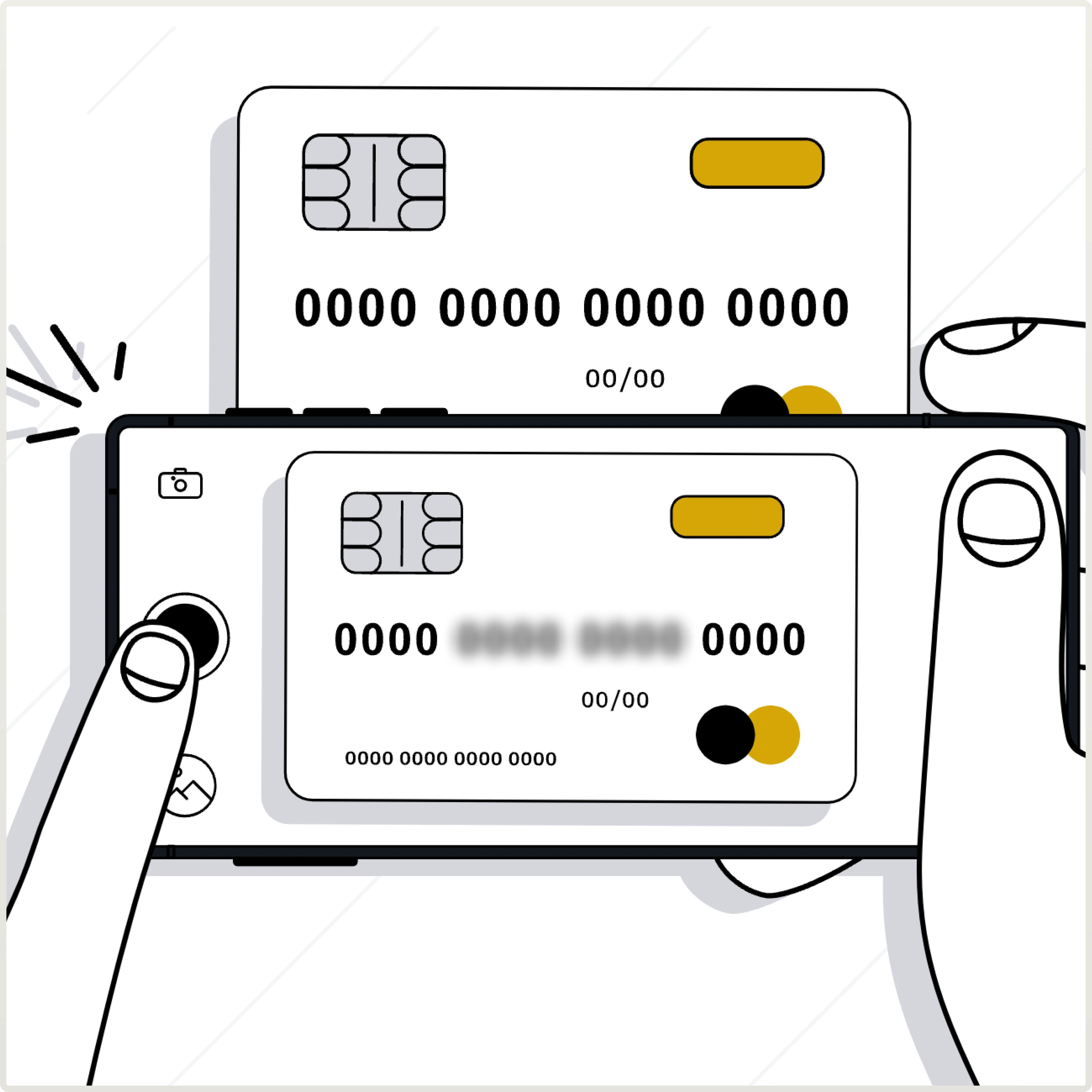 taking photo of the card