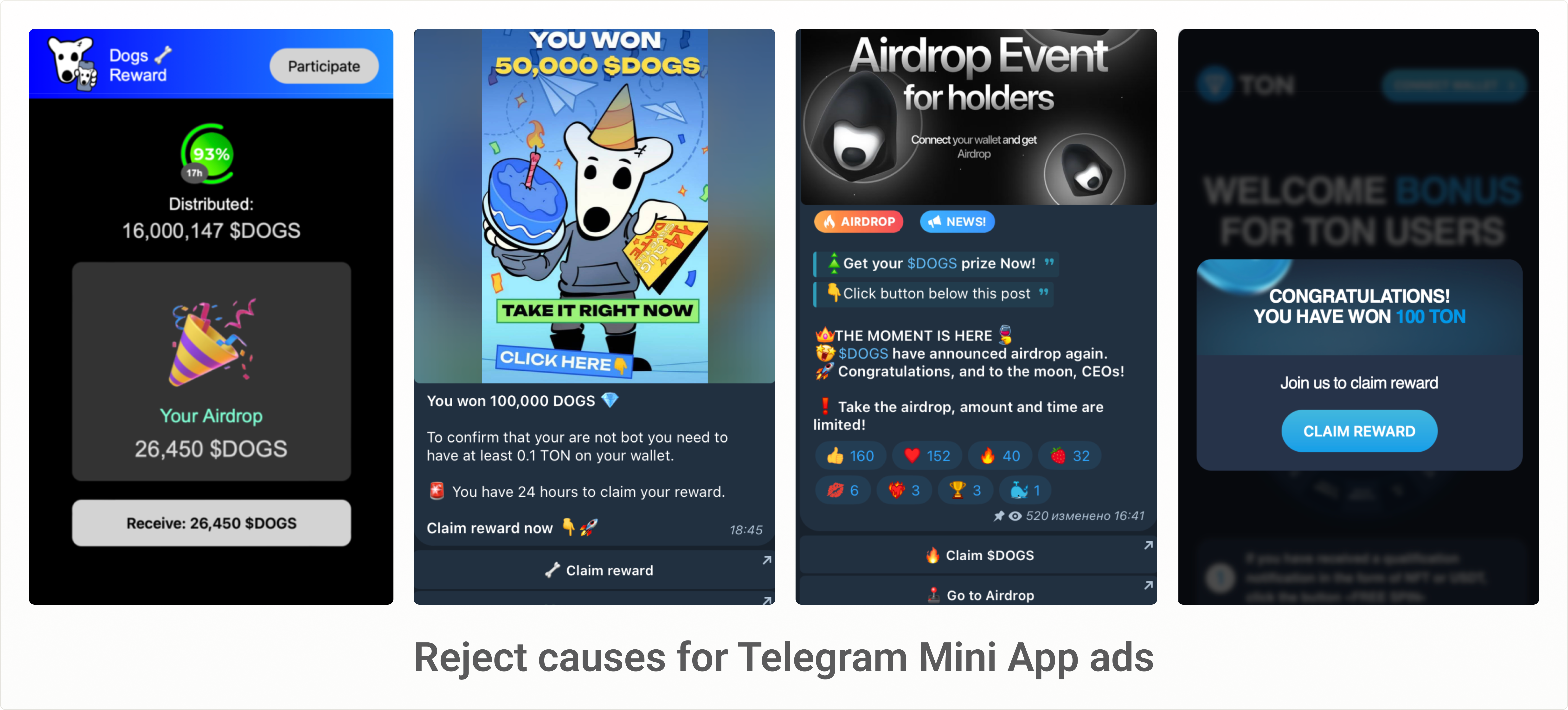 TMA ads reject causes